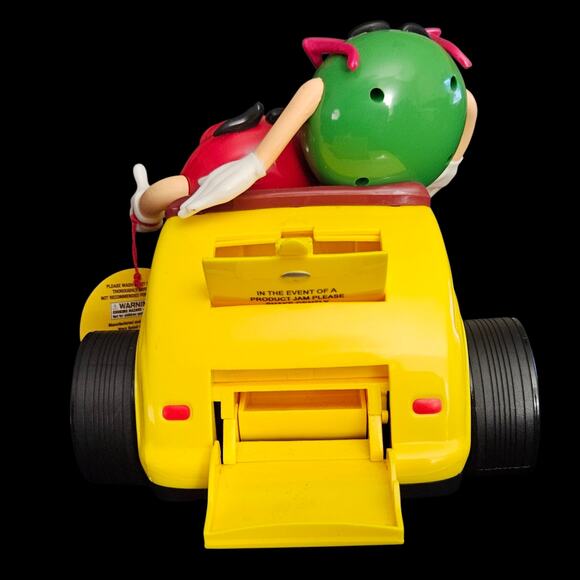 M&M’s Hot Rod Car Candy Dispenser Red & Green Characters Classic Yellow Flames - Picture 5 of 9